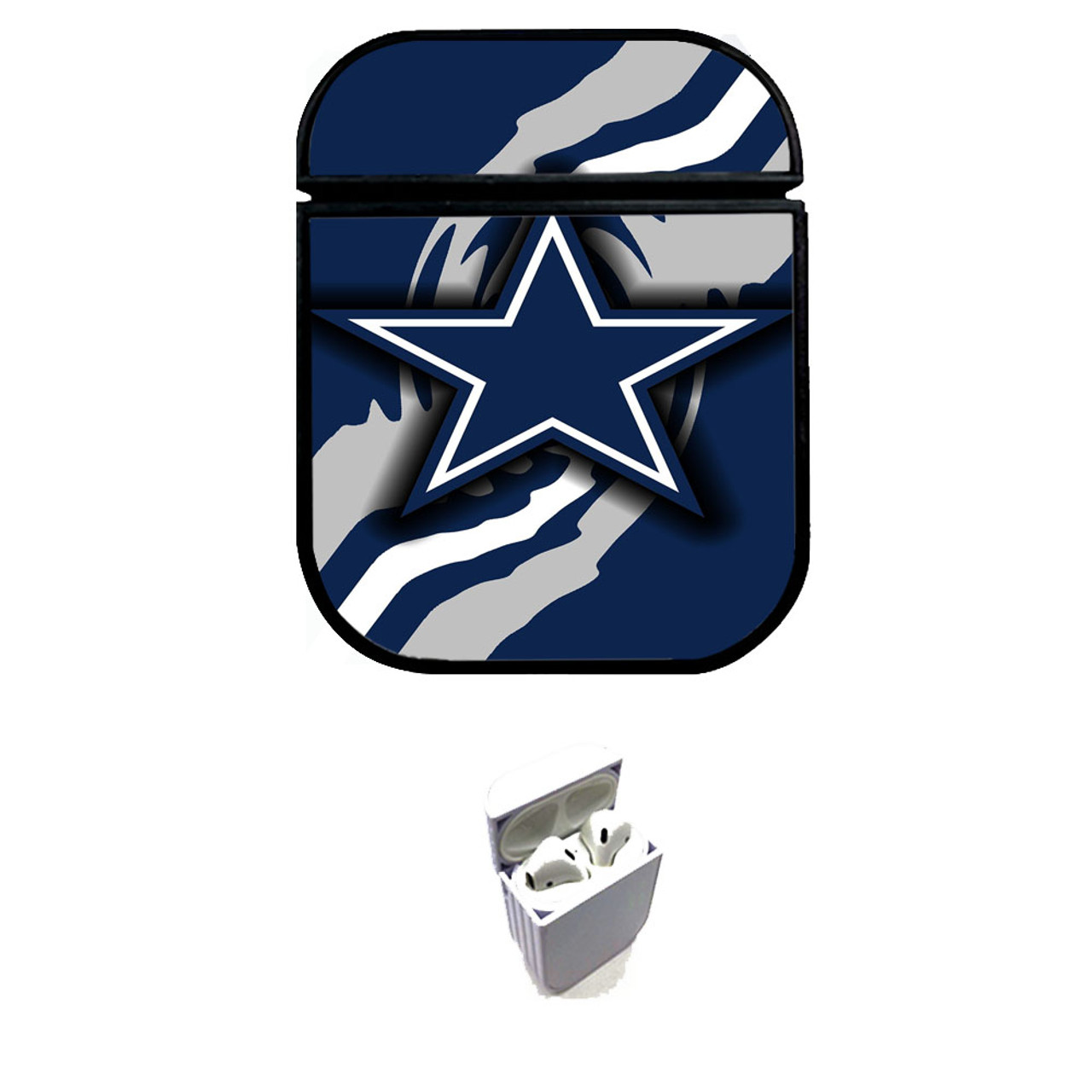 GAME TIME Dallas Cowboys Silicone Case Cover Compatible with Apple AirPods  Battery Case Grey