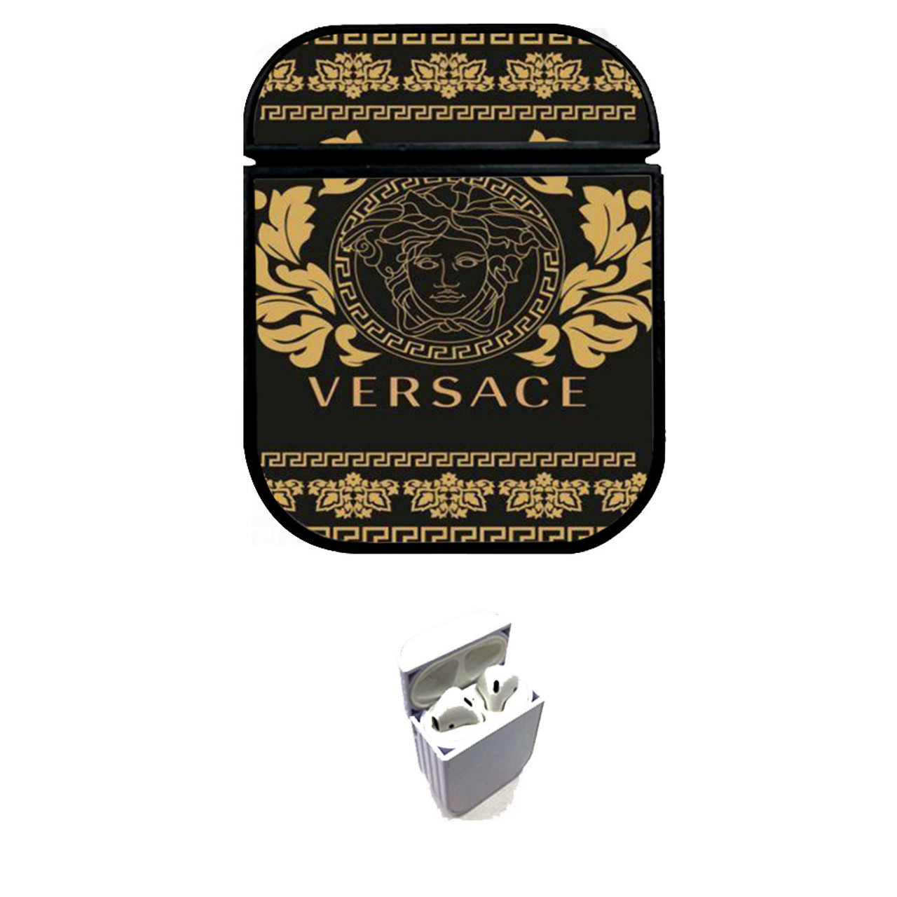 versace logo wallpaper art Custom airpods case - Coverszy