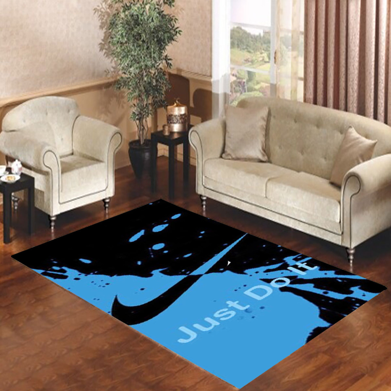 Nike black blue splatter Living room 
