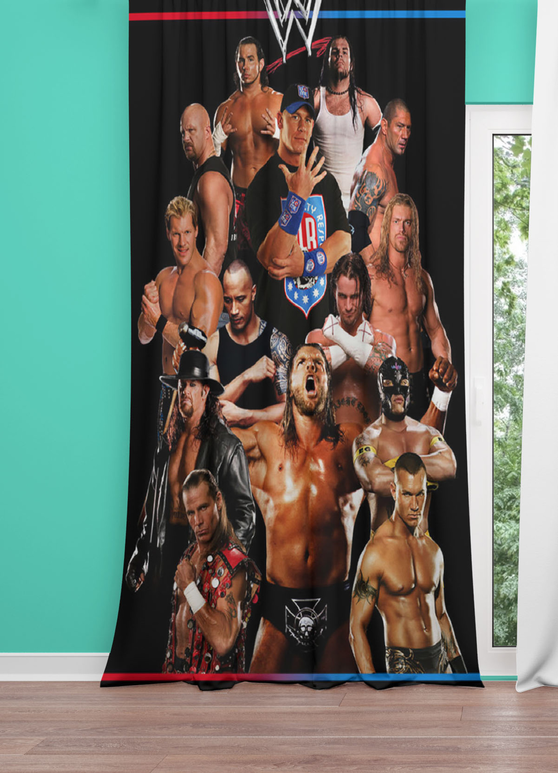 Wwe Superstar Collage Window Curtain   1064  80128.1592081364 