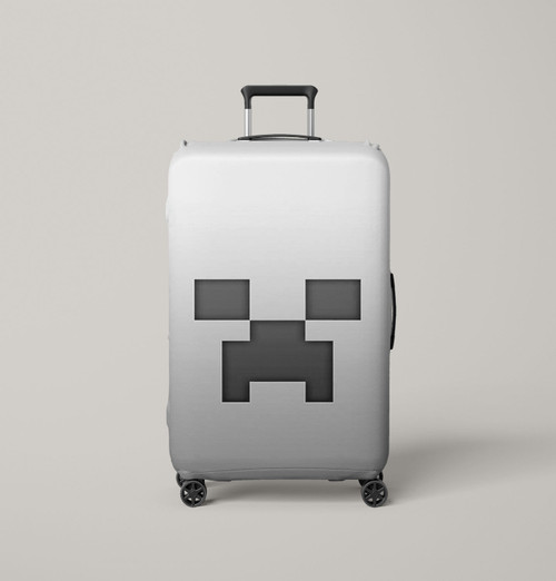 Minecraft Game Grey Face Luggage Cover
