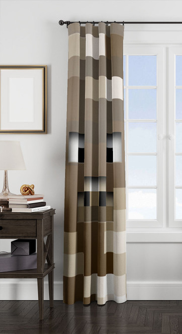 Minecraft Game Wood Face window Curtain