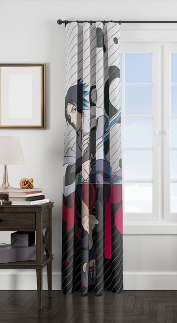 SASUKE UCHIHA AND ITACHI SHARINGAN window Curtain