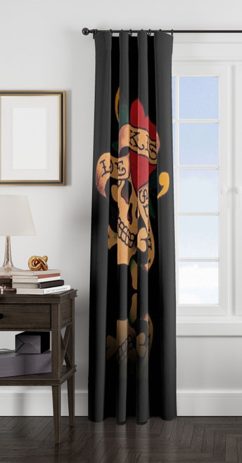 ed hardy love kills slowly black window Curtain