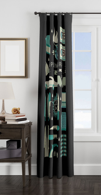 supernatural college black window Curtain