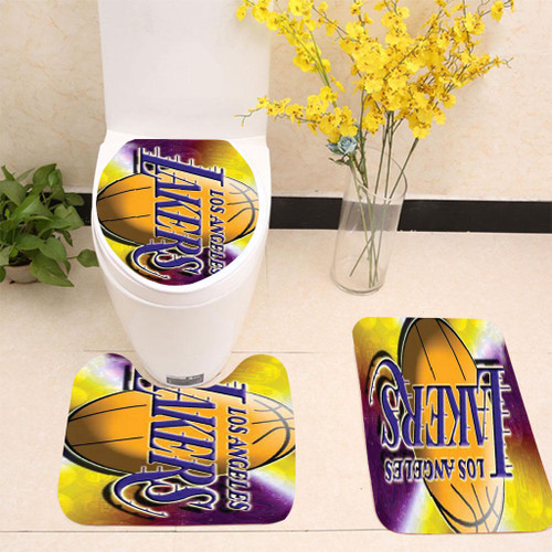 La Lakers logo glow Toilet cover set up