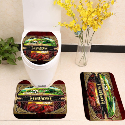 Lord Of The Rings The Hobbit Logo Typograph Toilet cover set up