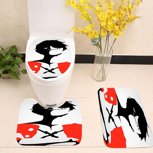 M.D. LUFFY THE STRAW HAT PIRATES Toilet cover set up