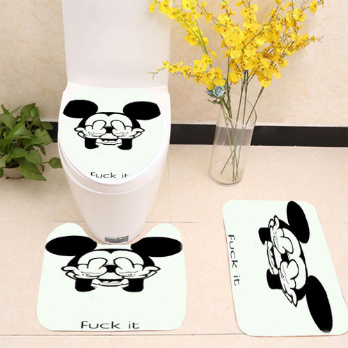 Mickey Mouse Says Fuck It Toilet cover set up