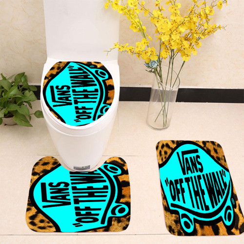 vans off the wall leopard Toilet cover set up