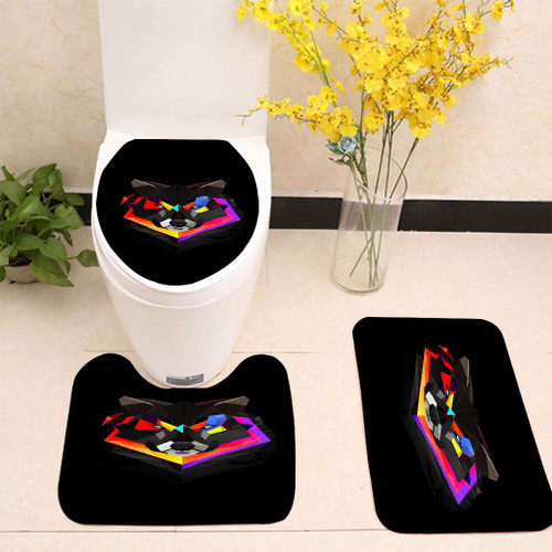 Wolf Polygon Art Toilet cover set up