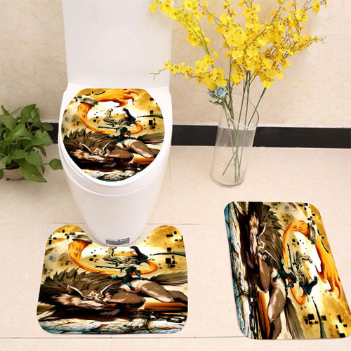 Zelda and wolf twilight princess Toilet cover set up