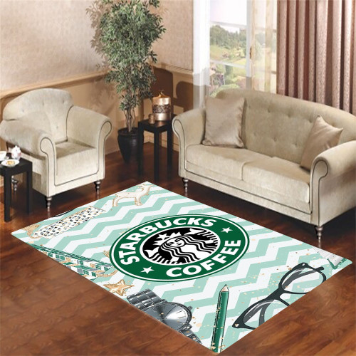 starbucks logo blue wallpaper Living room carpet rugs