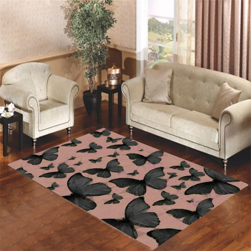 the beautiful butterfly black Living room carpet rugs