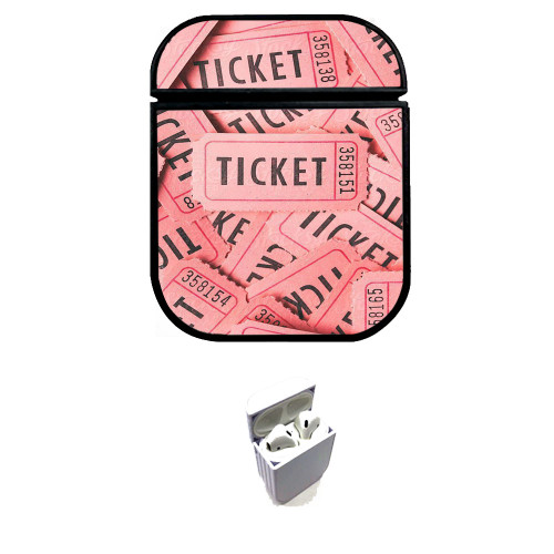 ticket wallpaper pink Custom airpods case