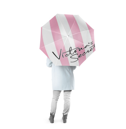 Victoria Secret stripes wht tall Custom Foldable Umbrella