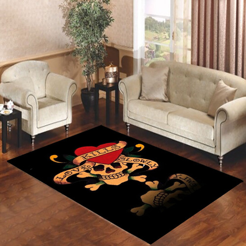 ed hardy love kills slowly black Living room carpet rugs