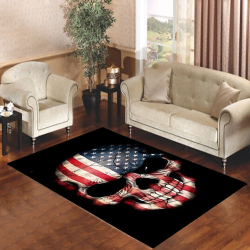 AMERICAN FLAG SKULL Living room carpet rugs