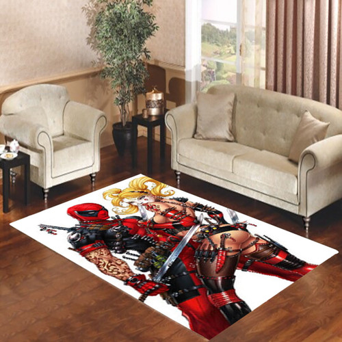 Harley Quinn And Deadpool Living room carpet rugs