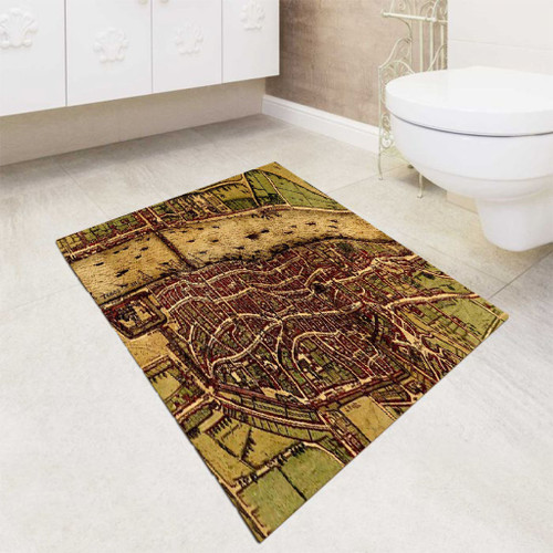 Vintage Old Map Of London bath rugs