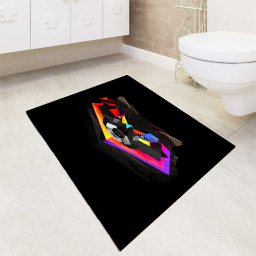 Wolf Polygon Art bath rugs