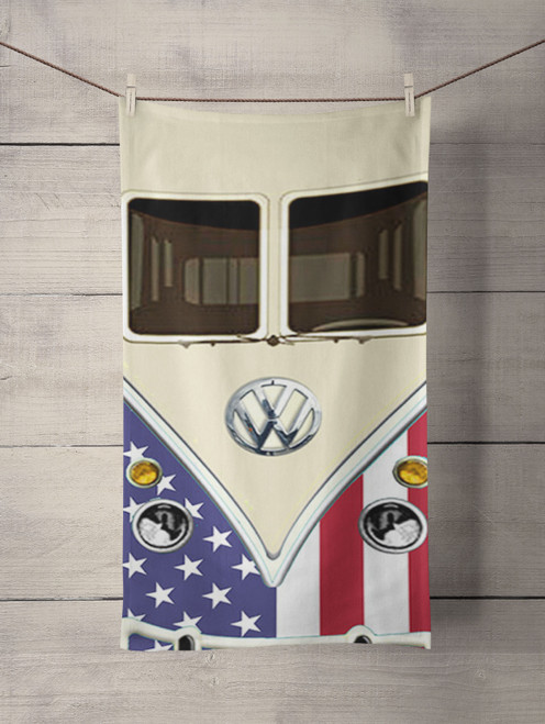 American VW Retro Bus Custom Towel