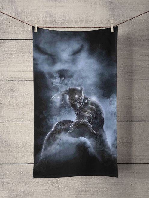 CIVIL WAR   BLACK PANTHER ATTACK Custom Towel