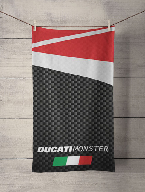 DUCATI MONSTER CARBON PRINT PATTERN Custom Towel