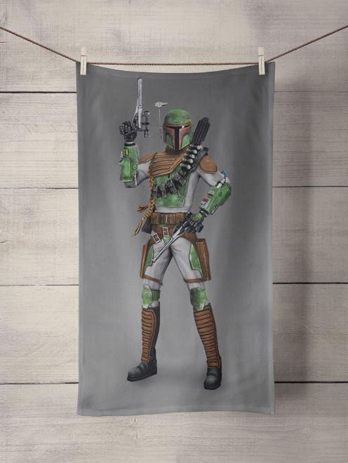 star wars boba with gun Custom Towel