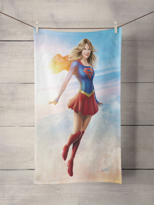 supergirl clouds Custom Towel