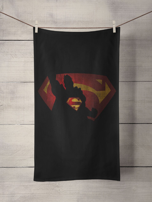 superman in shadow Custom Towel