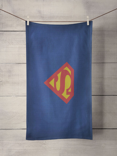 superman logo on blue Custom Towel