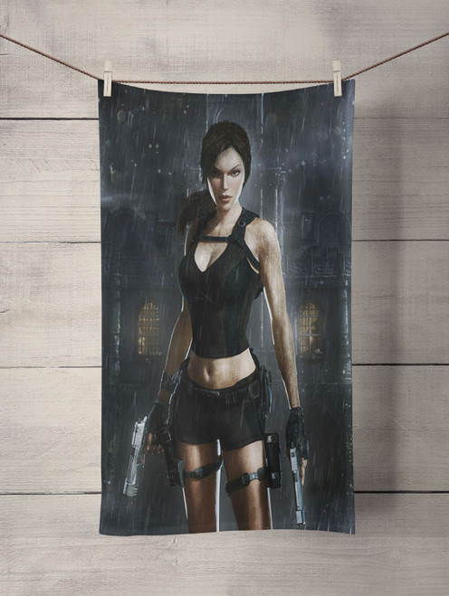 tomb raider lara croft underground Custom Towel