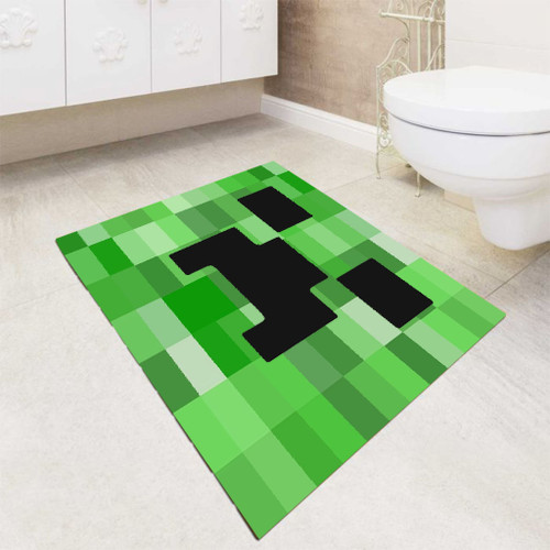 Minecraft Creeper Video Game bath rugs