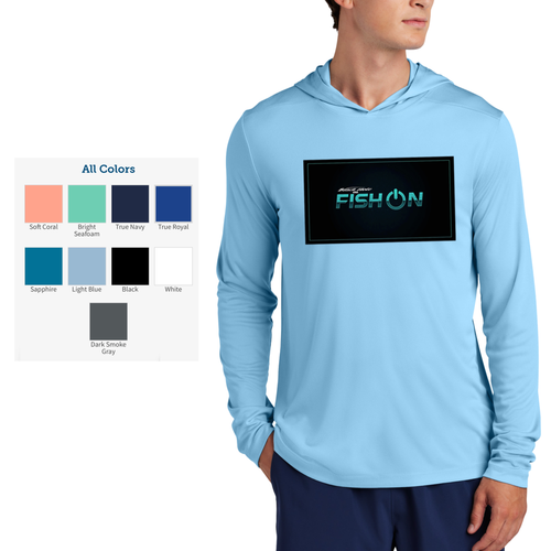 "Fish On" - Black Hole USA Long Sleeve Hoodie Posi-UV  Pro (UPF 50)