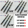 CryoCobalt Drill Bit Bundle (9 pack) 3/8", 1/4", 5/16".