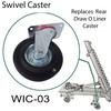 Car O Liner Pull Tower casters, Swivel Front Caster Draw aligner A