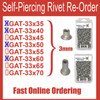 3mm  self piercing rivet kit ,  4 Sizes X 100 Each