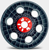 EZ Roller Spinner- Vehicle Mobility Wheel - 4&5 Lug Pattern  Hub and Spinner view  -B4