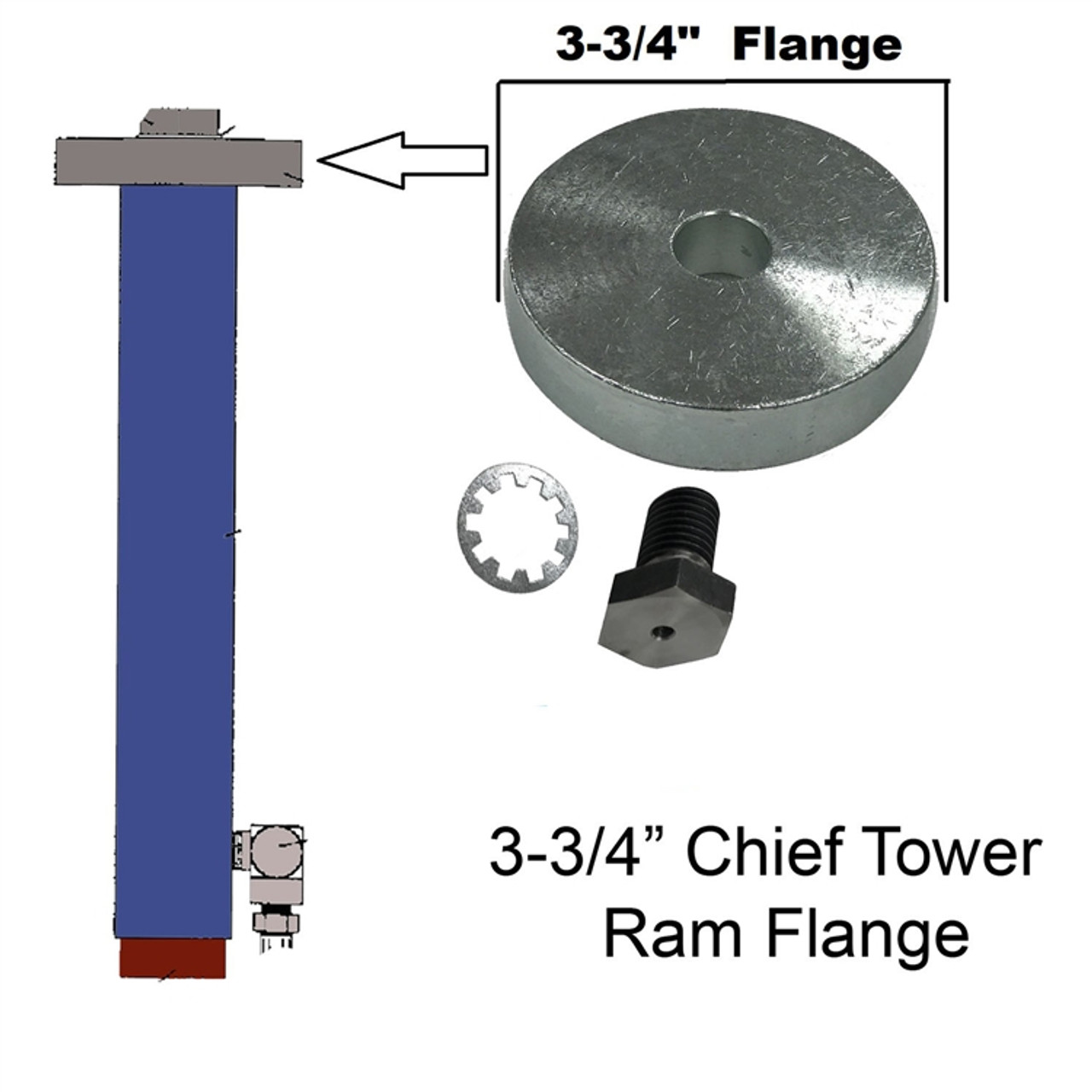 Chief Style Tower Ram Flange 3-3/4" Kit w/ Bolt and Washer