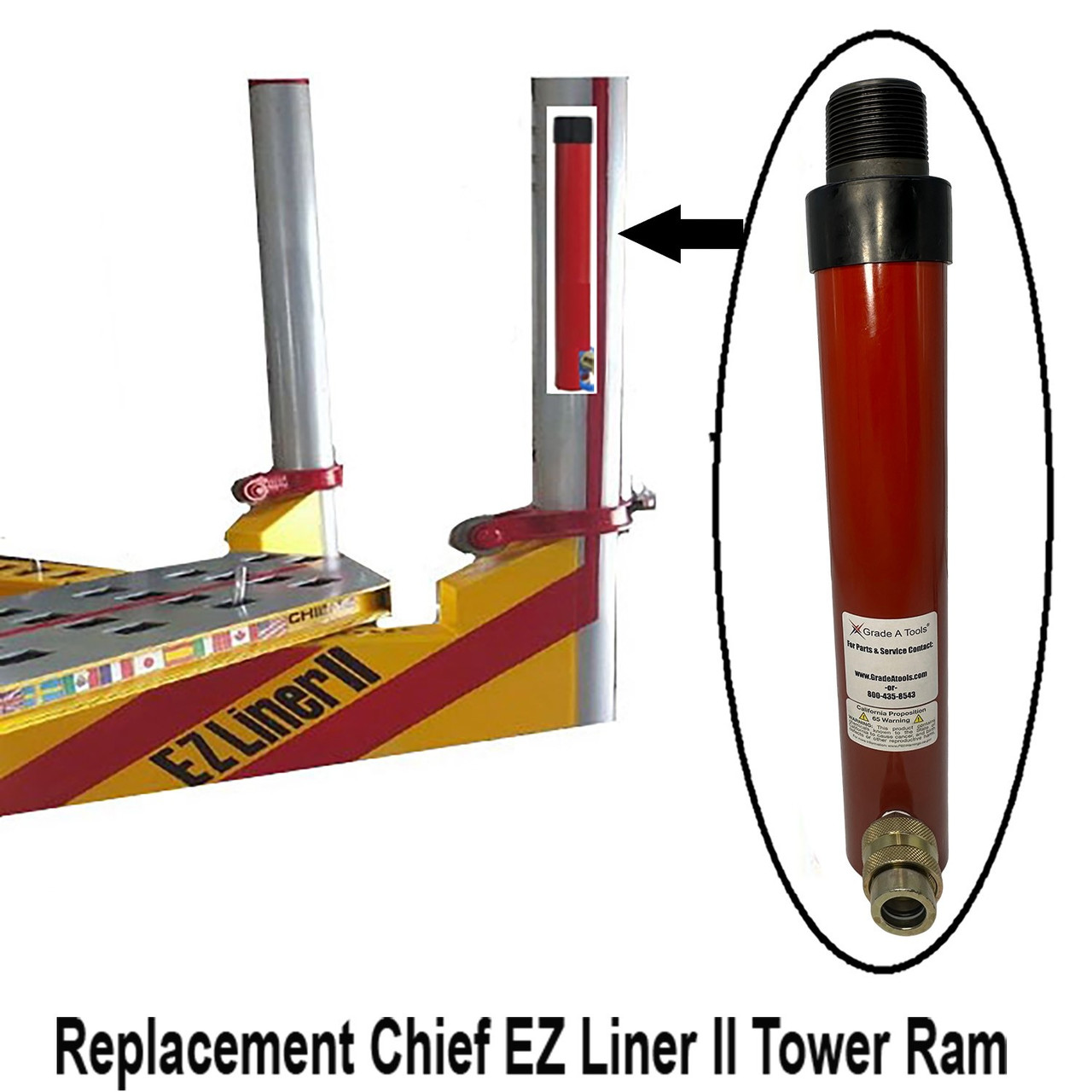 Replacement Chief EZ Liner II Tower Ram 5-Ton ram with 10" Stroke