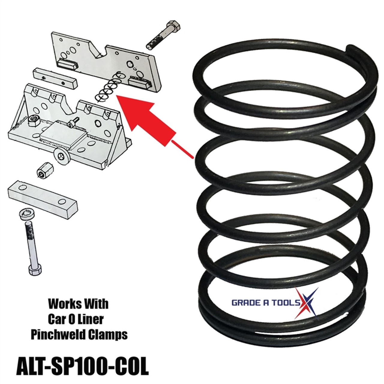 Car O Liner Pinchweld Clamp Bolt Springs - B106