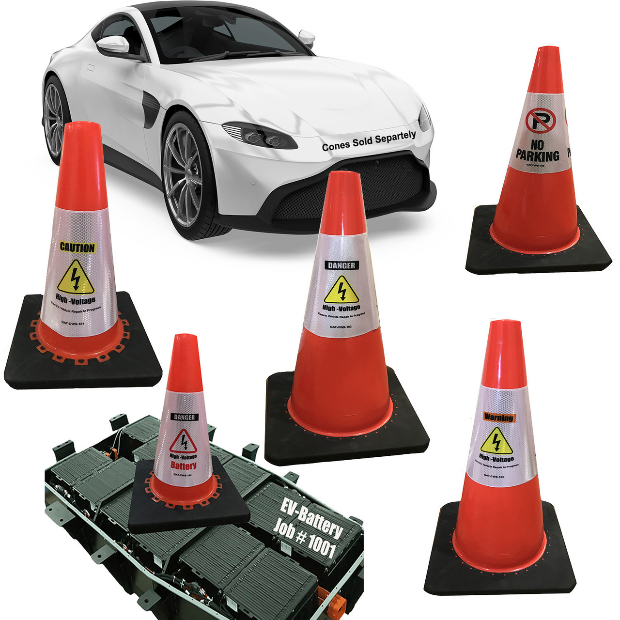 Electric Vehicle Repair Safety Cone Package 510-5
