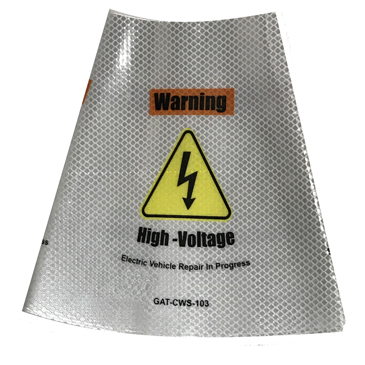 Electric Vehicle High Voltage Warning Sign - Cone Collar-5