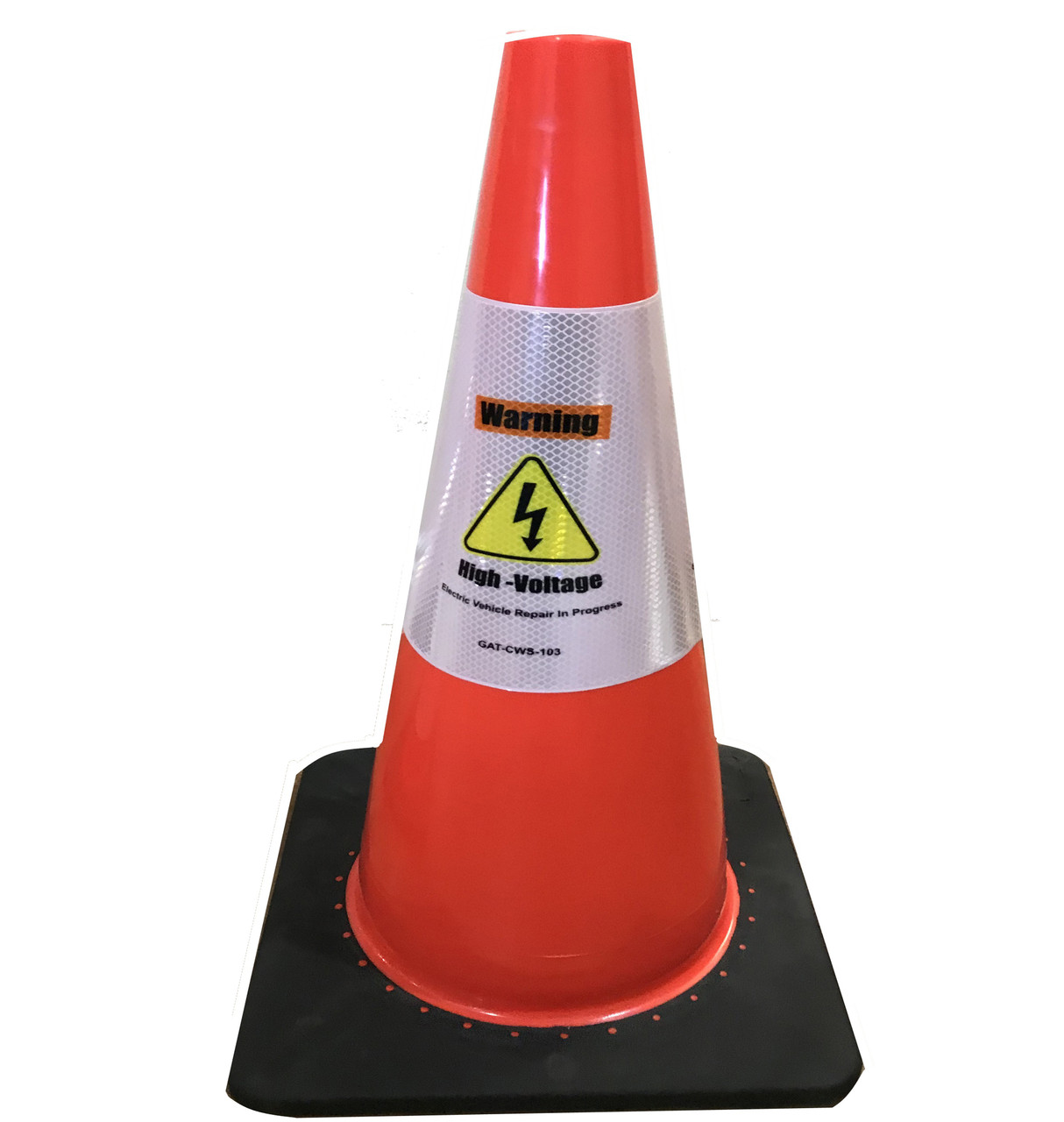 Electric Vehicle High Voltage Warning Sign - Cone Collar-6