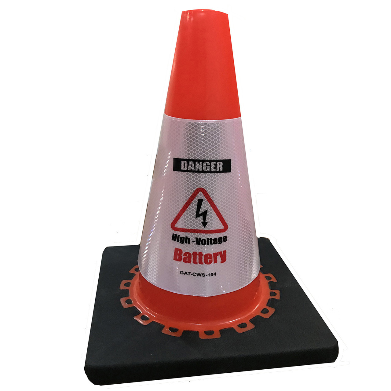 Electric Vehicle High Voltage Battery Sign - Cone Collar-2