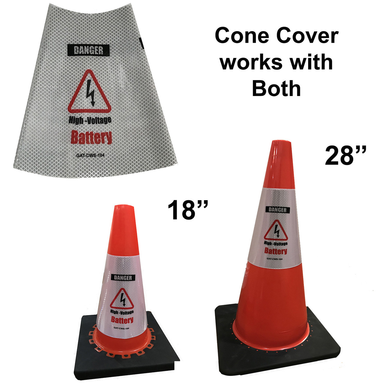 Electric Vehicle High Voltage Battery Sign - Cone Collar-5