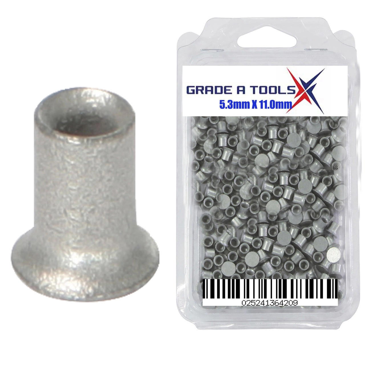 5.3mm x 11.0mm Self Piercing Rivets, 100/Box