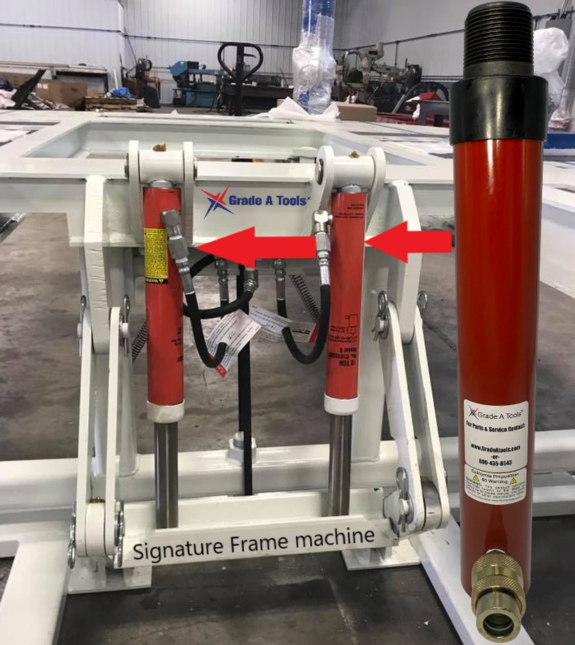 Signature Frame Machine Lift Ram 10" Stroke, 10 Ton Ram B