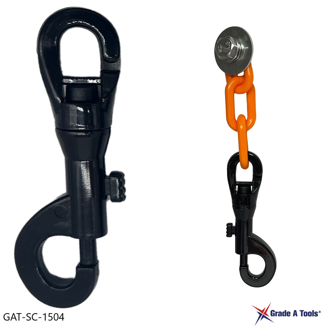 Plastic Safety Chain Spring Loaded Plastic Snap Connector - Hook D